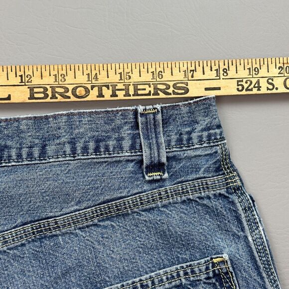 Levi Strauss Signature Jean Shorts Mens 34 Carpenter Baggy Skate Grunge Jort Y2K - Picture 10 of 11